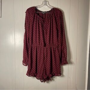 Cotton On Maroon Long Sleeve romper medium‎